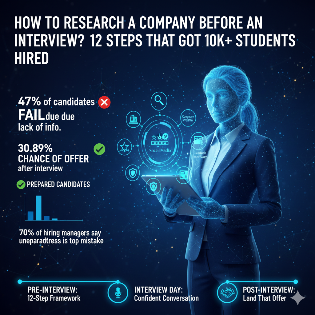 How to Research a Company Before an Interview? 12 Steps That Got 10K+ Students Hired